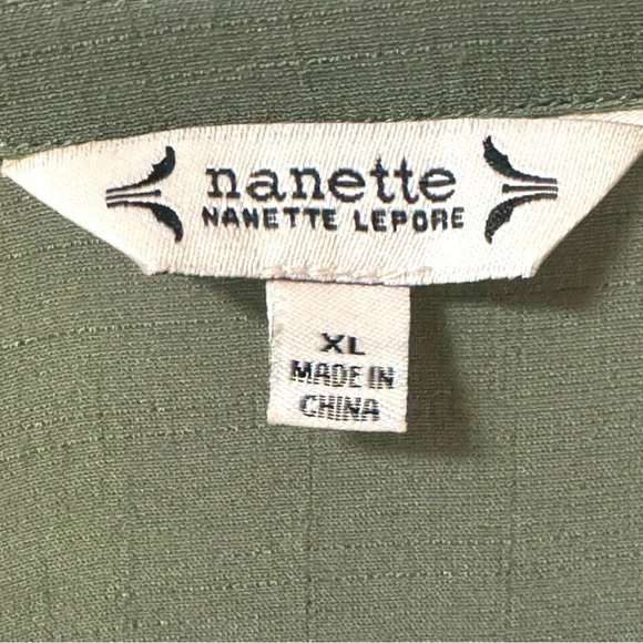 Nanette Lepore Green Puff Sleeve Blouse with Mandarin Collar Womens XL Prairie - Picture 4 of 8